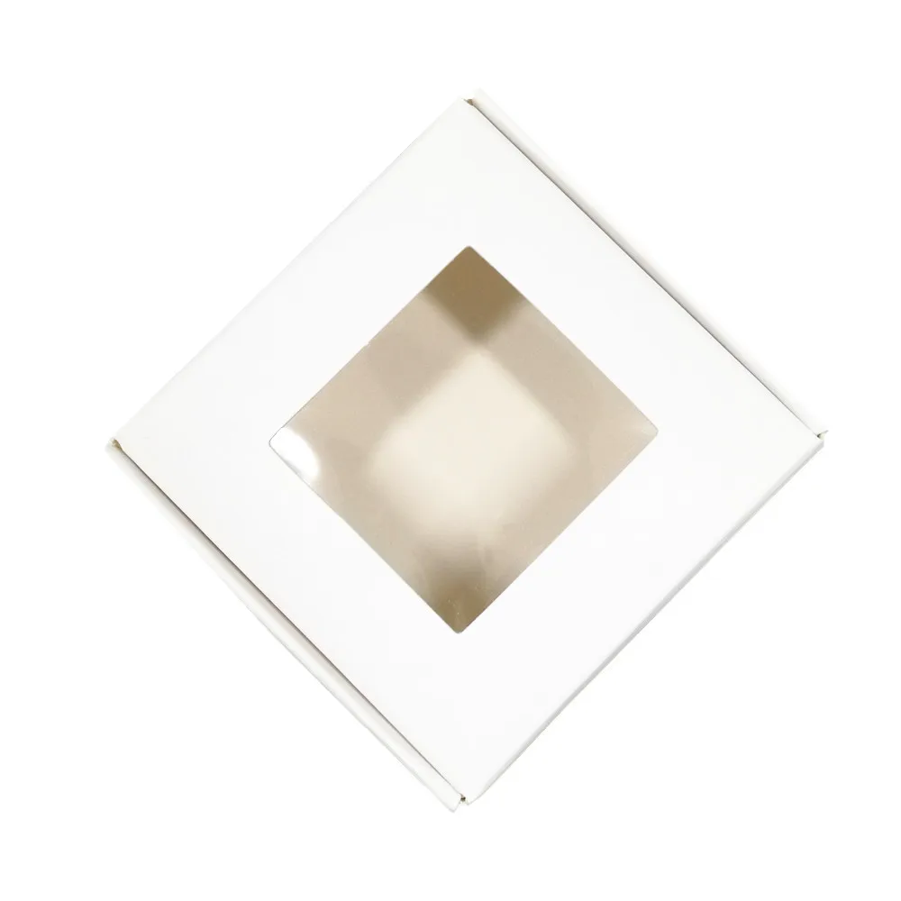 

Wholesale Foldable Kraft Paper Packing Box Jewelry DIY Soap Storage Boxes Clear Window Design Christmas Gift Favor Proof Proof