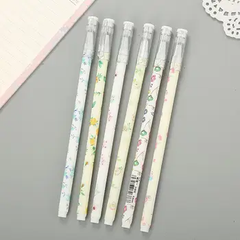 

0.5mm Black Gel Pen Small Floral Print Students Stationery Kawaii Pen Supplies Material Escolar School Exam Office Magic St M7R9