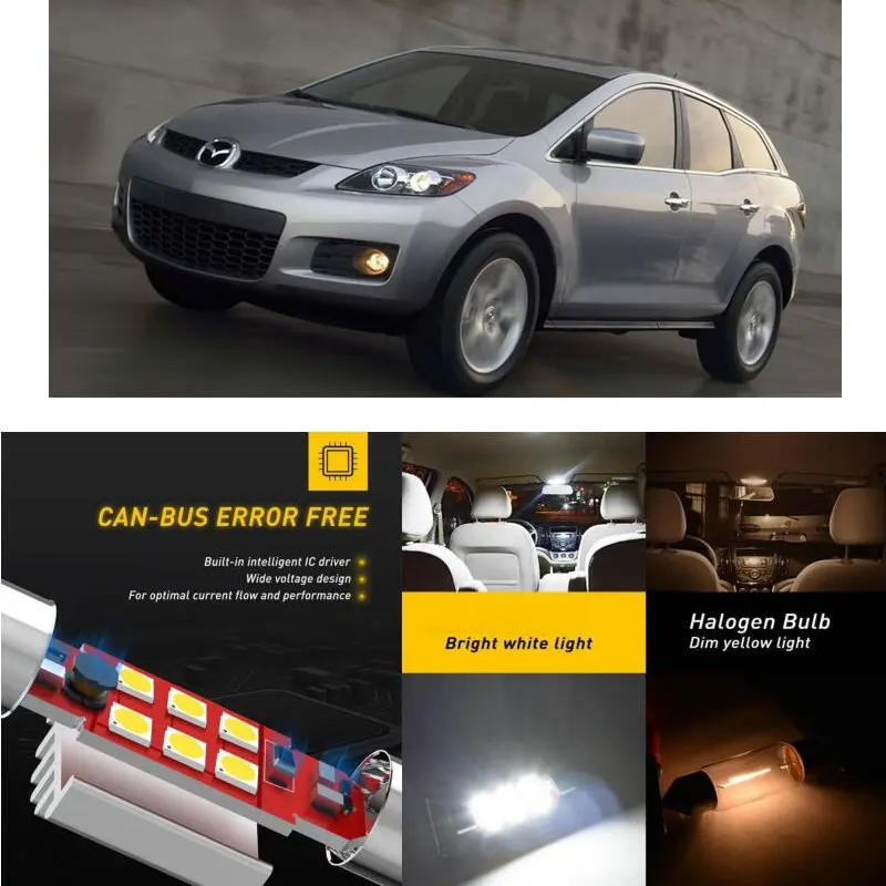 

LED Interior Car Lights For Mazda cx7 er cx9 tb mpv mk1 LV minivan mk2 LW xedos 9 ta sedan car accessories lamp bulb error free