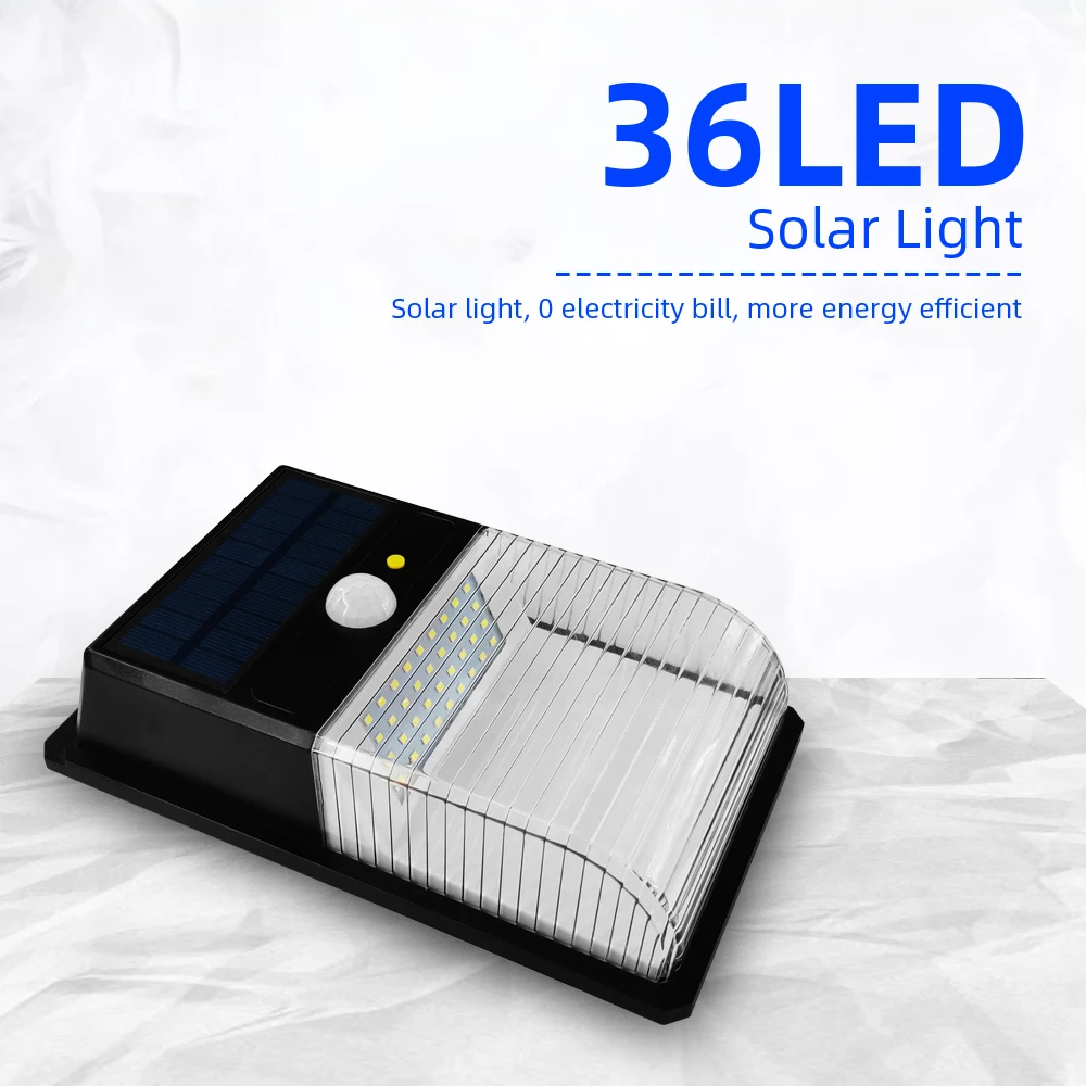 

Solar Motion Sensor Light, Double Solar Panel 36 LED Lamp Outdoor Waterproof Security Lights for Yard Garden Patio Porch Garage