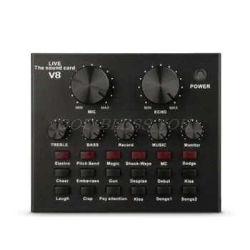 

V8 Live Sound Card Voice Changer Multiple Funny Sound Effects for Voice Chatting Drop Shipping