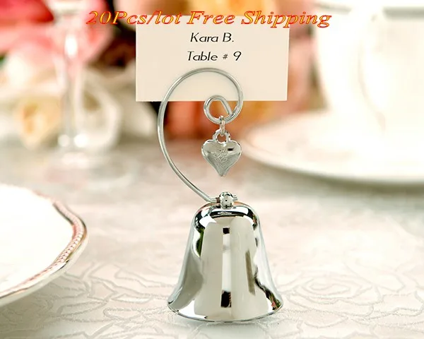 

20Pcs/lot Silver Wedding banquet decoration of Charming Silver Bell with Dangling Heart Charm For Bridal shower Table Party gift