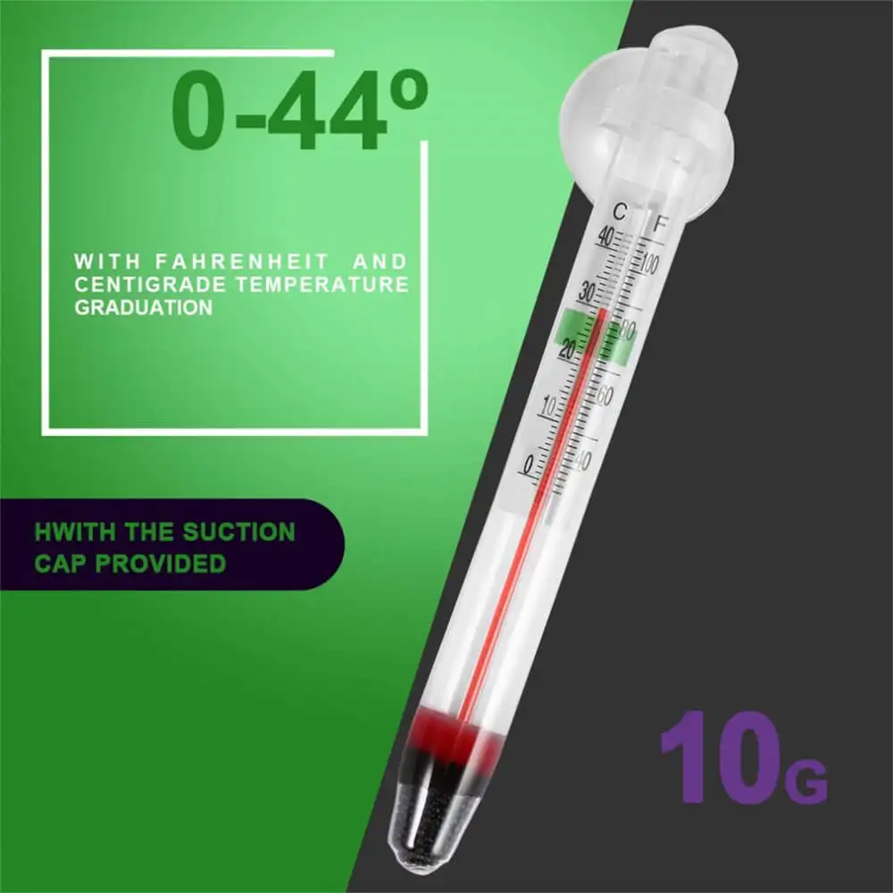 New Glass Meter Aquarium Fish Tank Water Temperature Thermometer Suction Cup