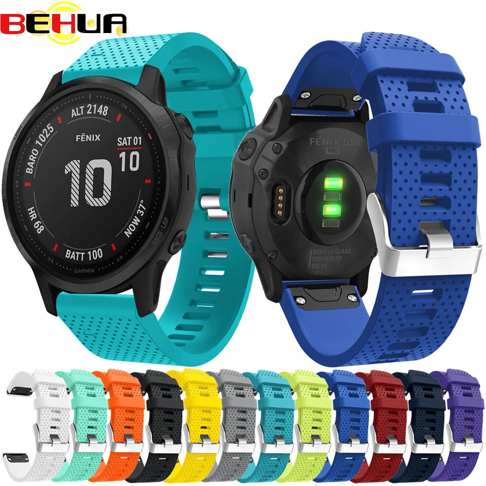 Ремешок для часов BEHUA 20 мм Garmin Fenix 6S 5S Plus Pro ремешок с быстросъемным силиконовым