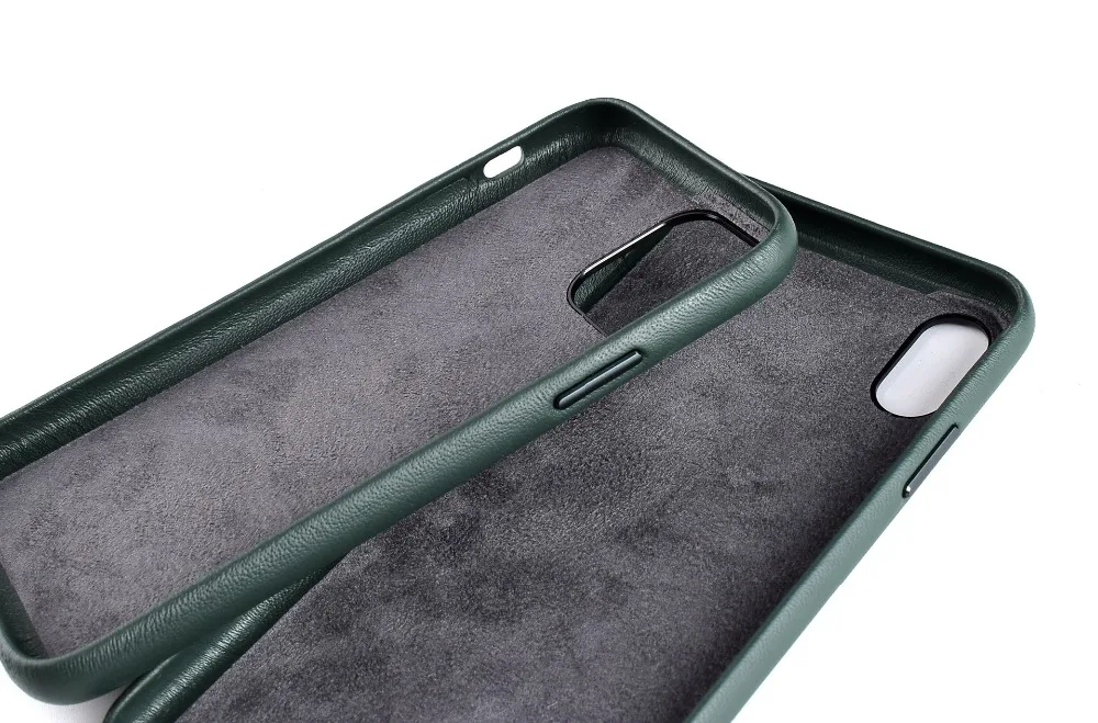 Новая деловая задняя крышка из натуральной телячьей кожи, чехол для телефона iPhone 11 Pro Max 5,8 6,1 6,5 полночно-зеленый