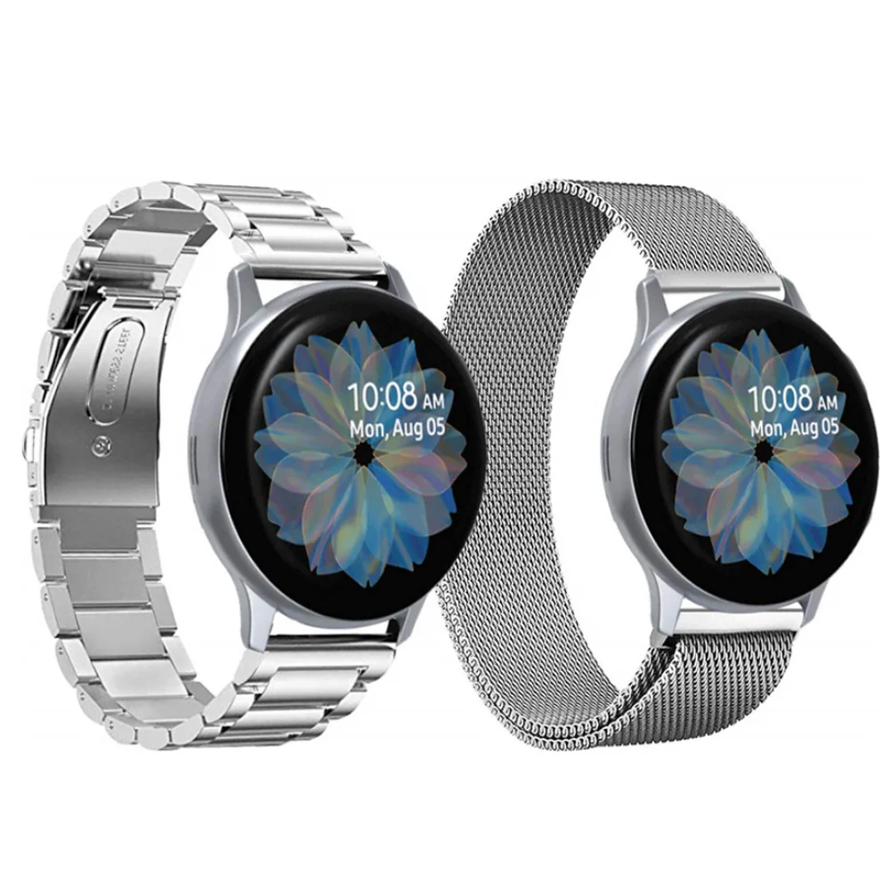 Для samsung Galaxy Watch Active 2, 40 мм, Active2, 44 мм, ремешок из нержавеющей стали, Миланский Браслет-петля, ремешок для часов Amazfit GTS GTR