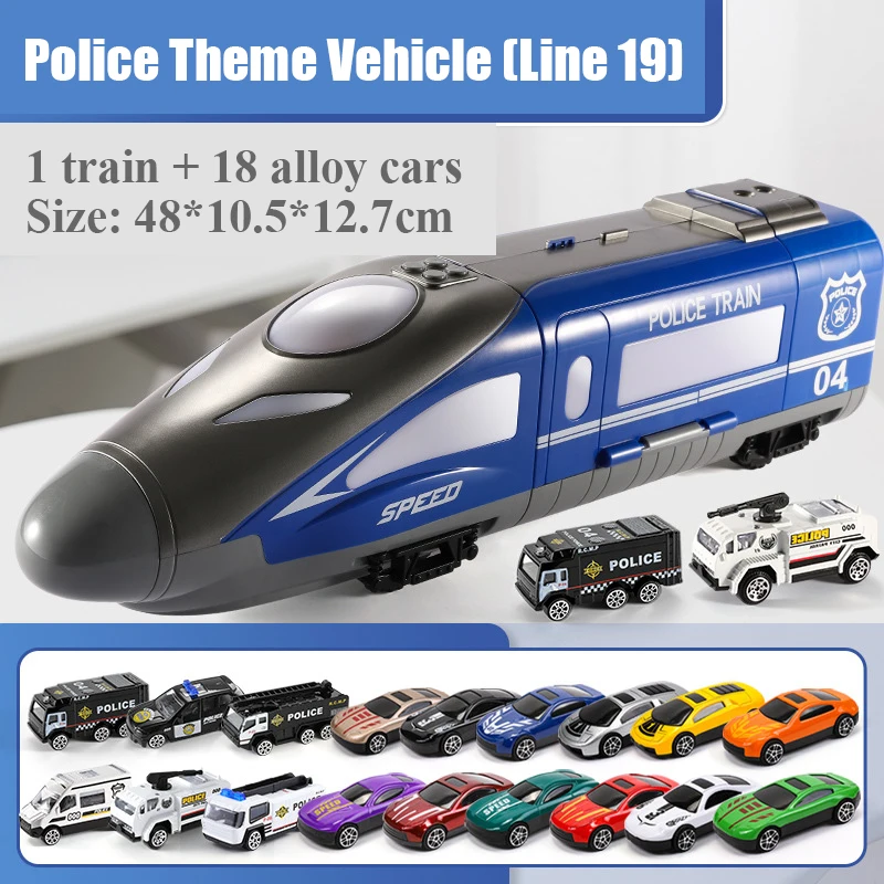 High Speed Railway Train For Children's Toys Model Alloy Car Early Childhood Education Music With Lights Toy Collection gift - Цвет: 9