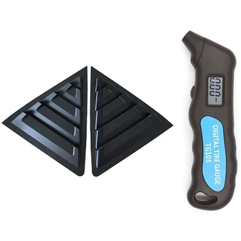 

1pcs Digital Car Tire Display Tire Pressure Monitor & 2Pcs Rear Quarter Panel Window Side Louvers Vent Trim