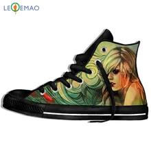 Прогулочные парусиновые ботинки; дышащая обувь с акварельным принтом в стиле Харадзюку для женщин и мужчин; яркие кавайные спортивные классические кроссовки