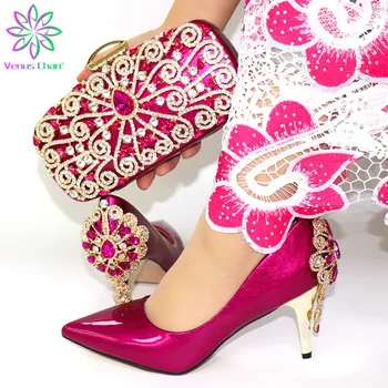 

Italian Shoes With Matching Bags African Women Shoes and Bags Set For Prom Party Summer Sandal