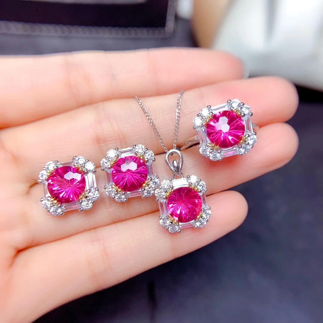 

QTT Luxury Silver Color Jewelry Sets For Women Accessories Wedding Bridal Pendant Crystal Necklace Earrings Ring Set