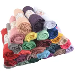 Для женщин из жатой ткани плотная морщин Обёрточная бумага, хлопок, мусульманский хиджаб шаль для Мягкая шарф из фуляровой ткани, вискоза