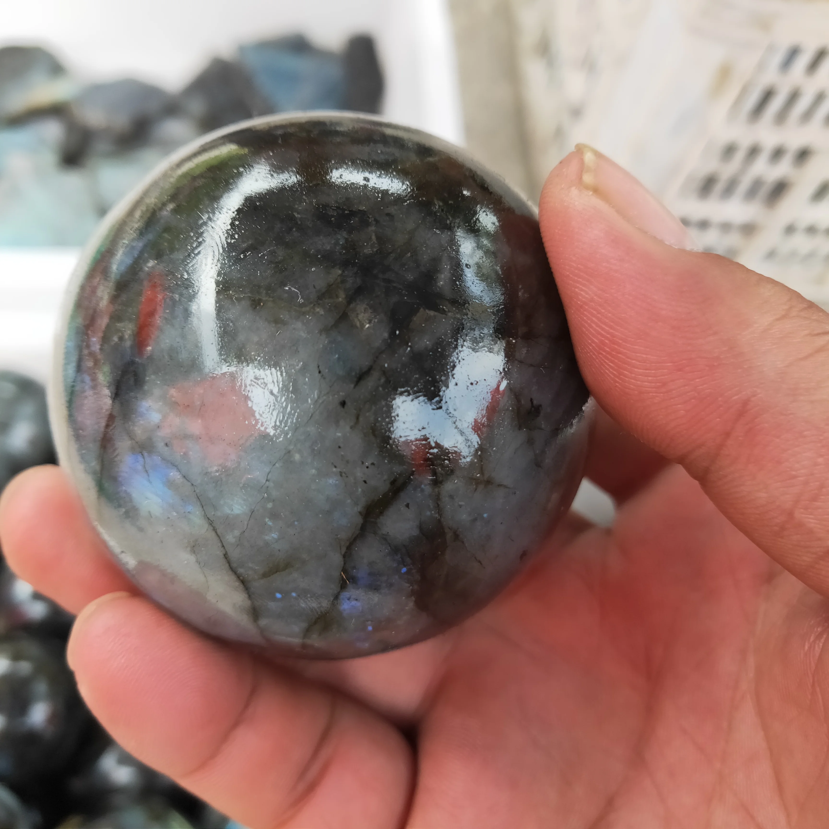 Natural Labradorite Crystal Ball Flashing Energy Stone Gemstone Great for Meditation Home Decoration Chakra Reiki | Дом и сад