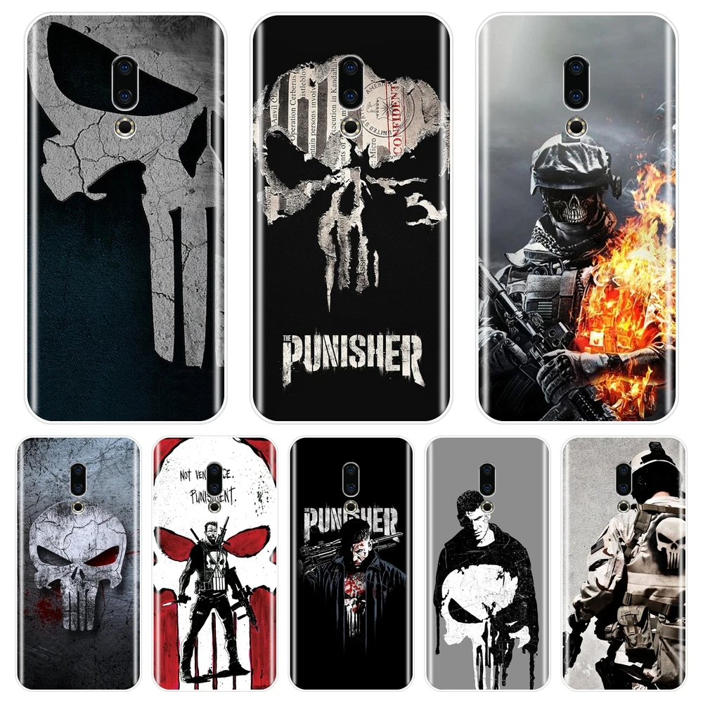

Case For Meizu Pro 6 7 Plus U10 U20 Marvel The Punisher Soft Silicone Back Cover For Meizu 16th 16x 15 Lite 16 Plus Phone Case