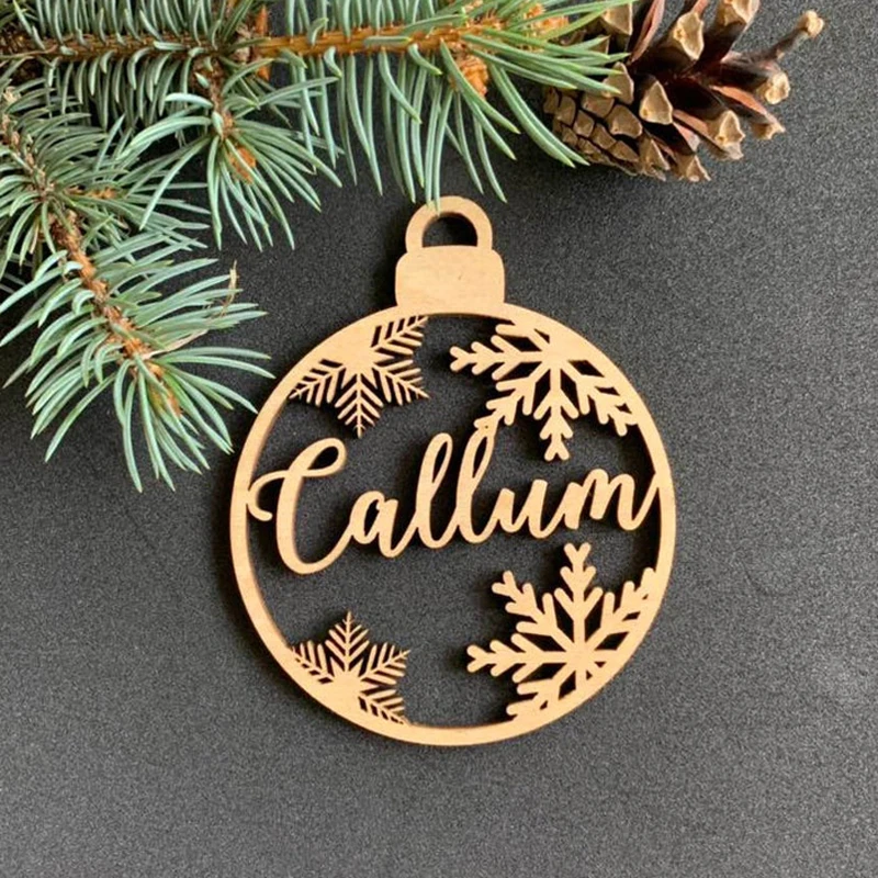Personalised Any Name Christmas Tree Glass Decoration Bauble Xmas Gift 18 