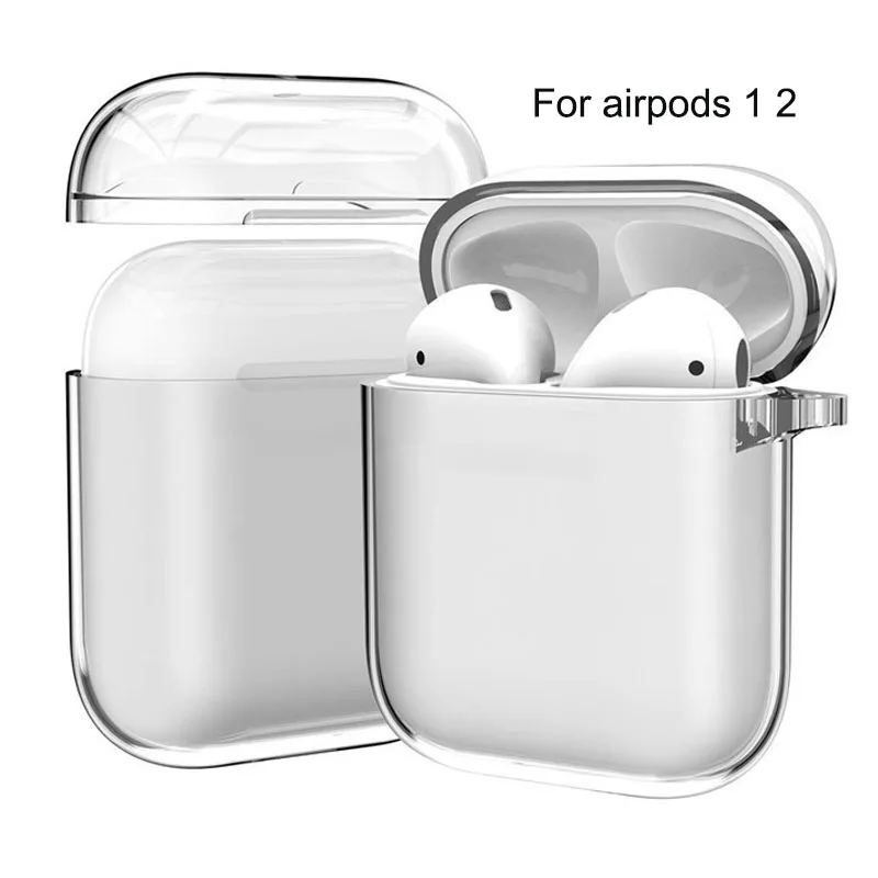 

Transparent Wireless Earphone Charging Cover case for Apple AirPods 1 & 2 Cases Hard PC Bluetooth Box Headset Protective case
