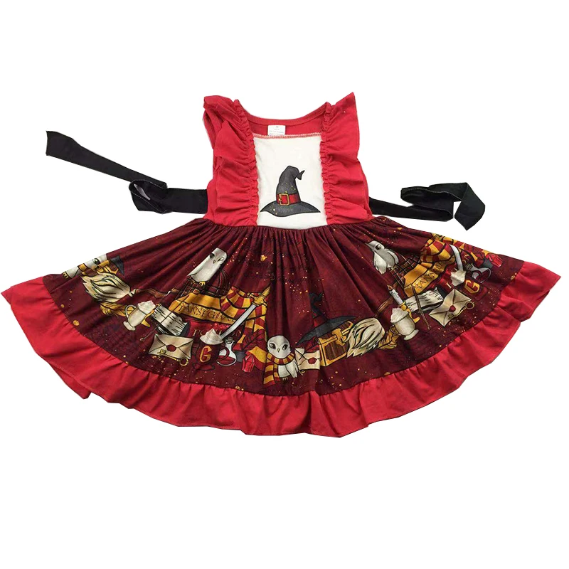 Изысканное платье без рукавов для девочек; очаровательные Модные платья с рисунком