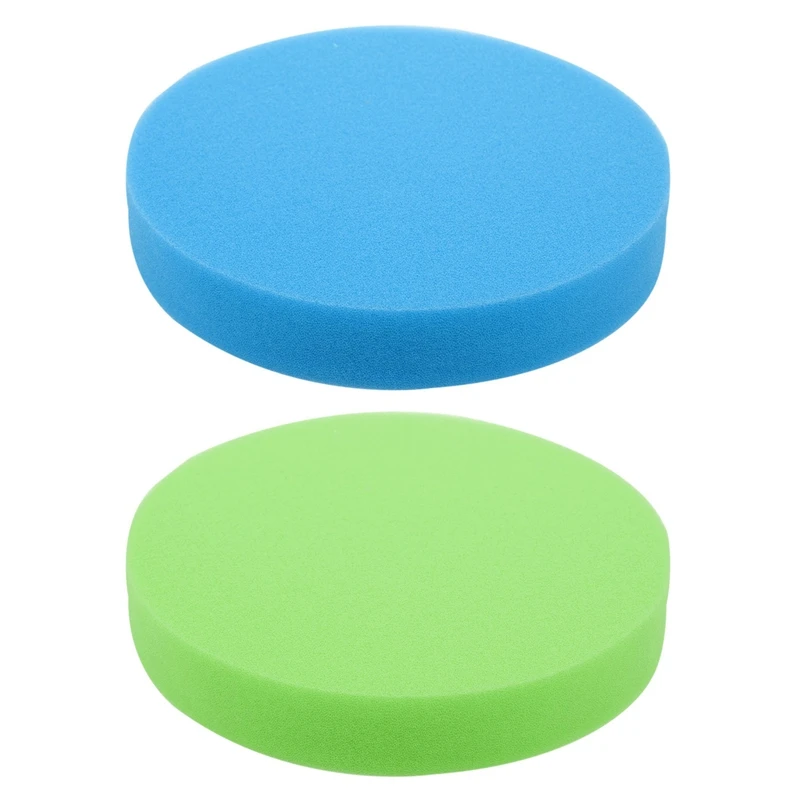 

2 Pcs 6 Inch 150Mm Soft Flat Sponge Buffer Polishing Pad Kit for Auto Car Polisher, Green & Blue