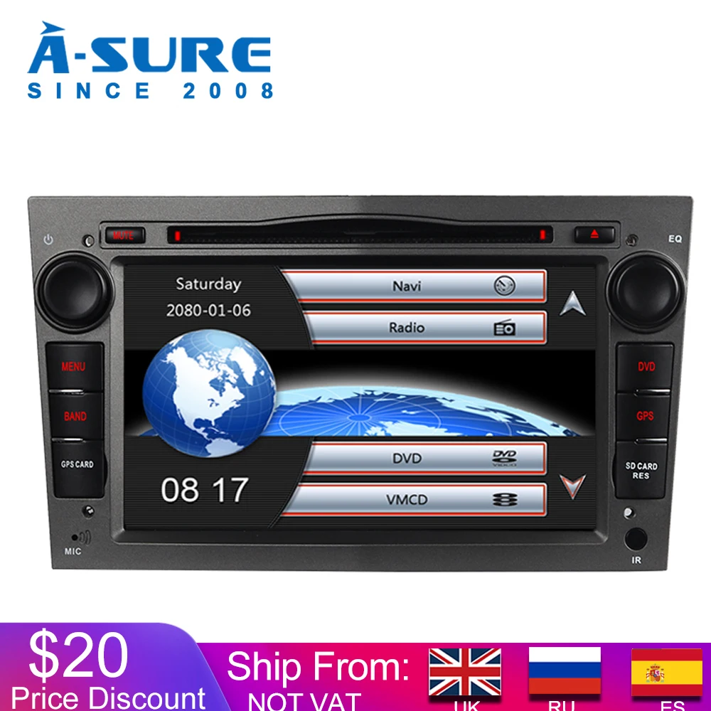 Автомобильный мультимедийный плеер A-Sure 2 Din 7 дюймов радио GPS DVD-плеер навигация