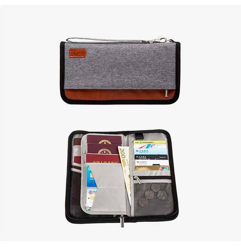  New Multi-Function Passport Package Rfid Anti-Theft Card Package Id Package Long Travel Passport Wallet Clip  TNT68 (9)