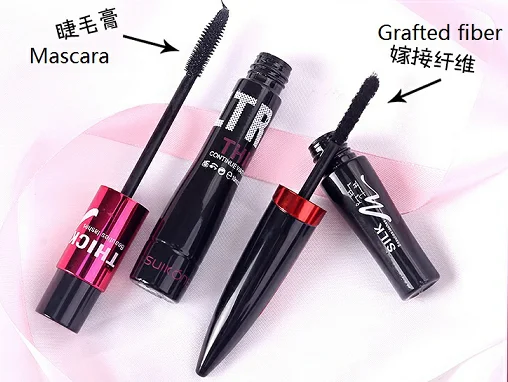 Mascara SUIKONE silk grafting mascara double tube set thick eyelashes waterproof lasting not dizzy B120 - Цвет: Mascara
