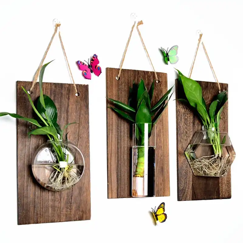 Modern Wall Hanging Wall Vase Creative Square Iron Art Wall Flower Pot