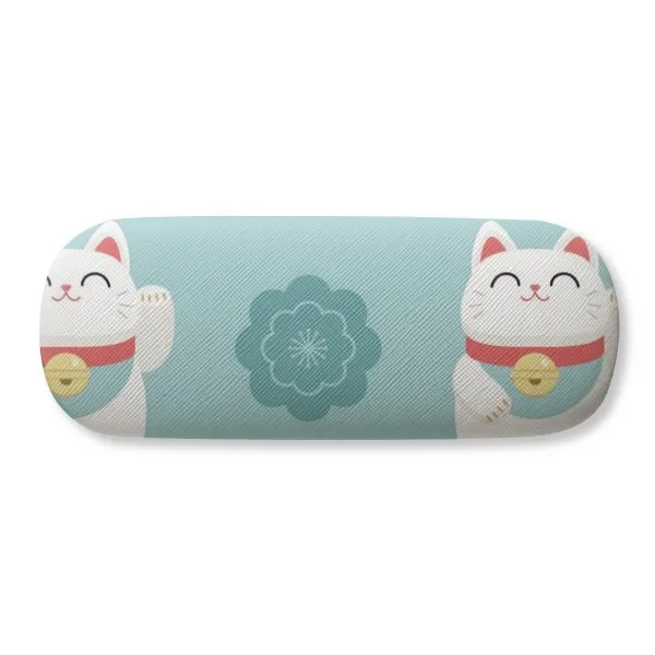 

Lucky Cats Sakura Totem Japan Glasses Case Eyeglasses Clam Shell Holder Storage Box