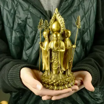 

Chinese bronze 4-face Ksitigarbha buddha statue Figure 8.5"H