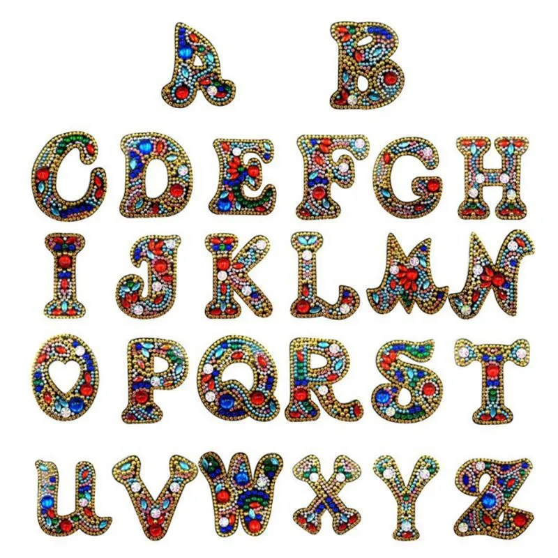 

DIY Diamond Special Shaped Full Diamond 26 English Letters Key Chain For Women Girl Bag Keyring Pendant Gift Ornament