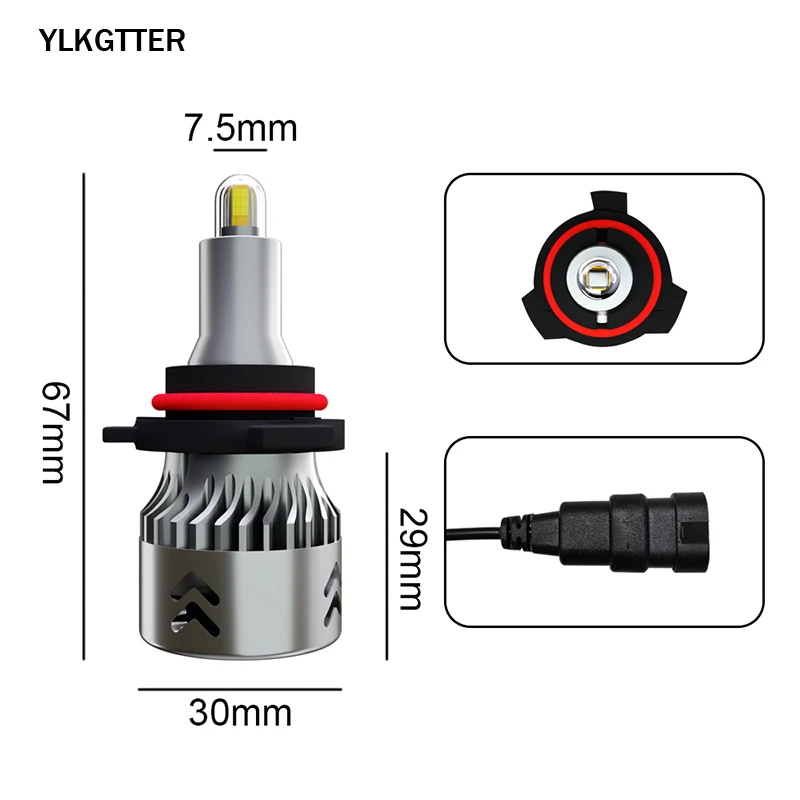 YLKGTTER 6000K цвет H1H3 H7 H11/H8/H9 9005/HB3/H10 9006/HB4 для внедорожник MPV Субару Outback для грузовых автомобилей, лампы для передних фар 30 Вт 4800Lm 1904 светодиодный фар
