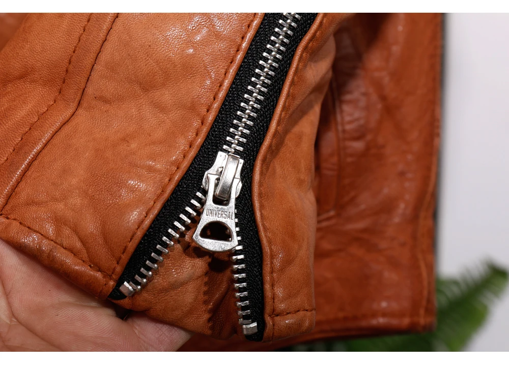 Мужская винтажная куртка из пакистанской овчины из натуральной кожи, мотоциклетная куртка со стоячим воротником, Мужская черная кожаная куртка со складками