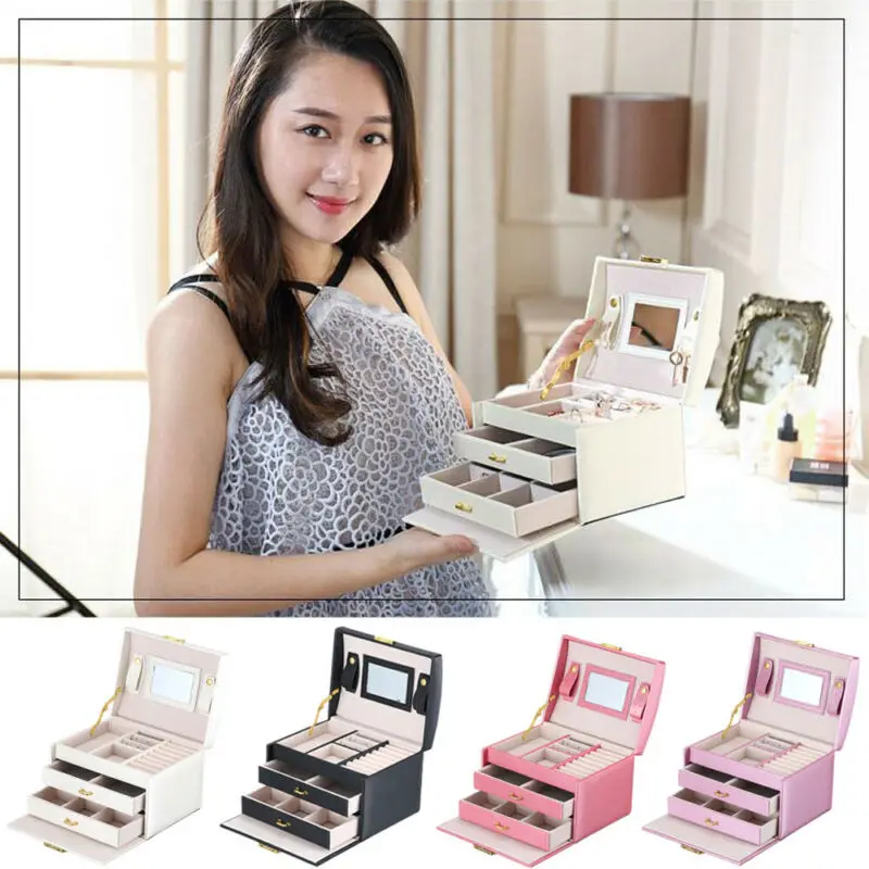 

2020 HOT Selling Functional Jewellery Box Rings Necklaces Bracelets Jewelry Storage Organiser Drawer Cabinet High Quality