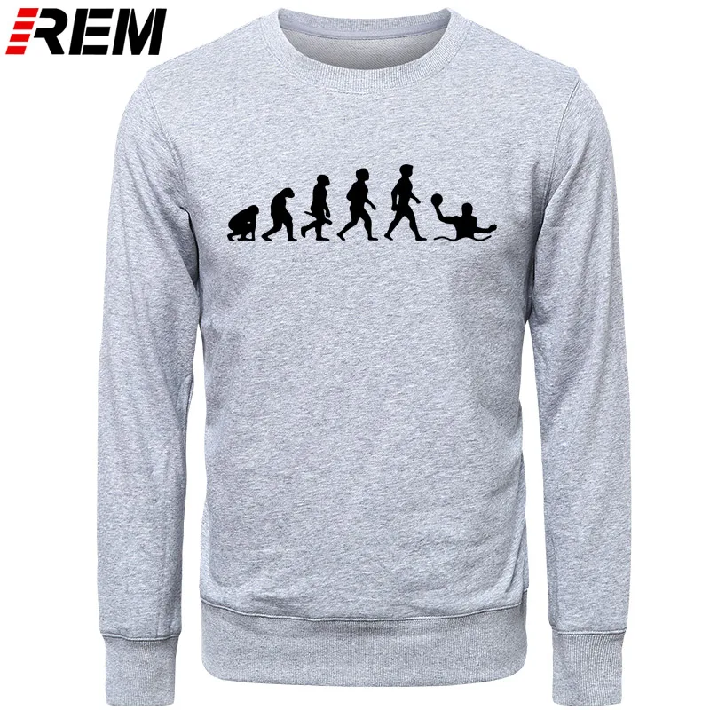 Худи rem Evolution, ватерполо, мужская мода, длинный рукав, o-образный вырез, хлопок, забавные, крутые мужские топы, Толстовки, Толстовки - Цвет: GRAY BLACK