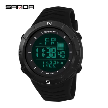 

SANDA Brand Sport Watch Men Military Army Watches Alarm Clock Shock Resistant Waterproof Digital Watch Reloj Hombre 6001