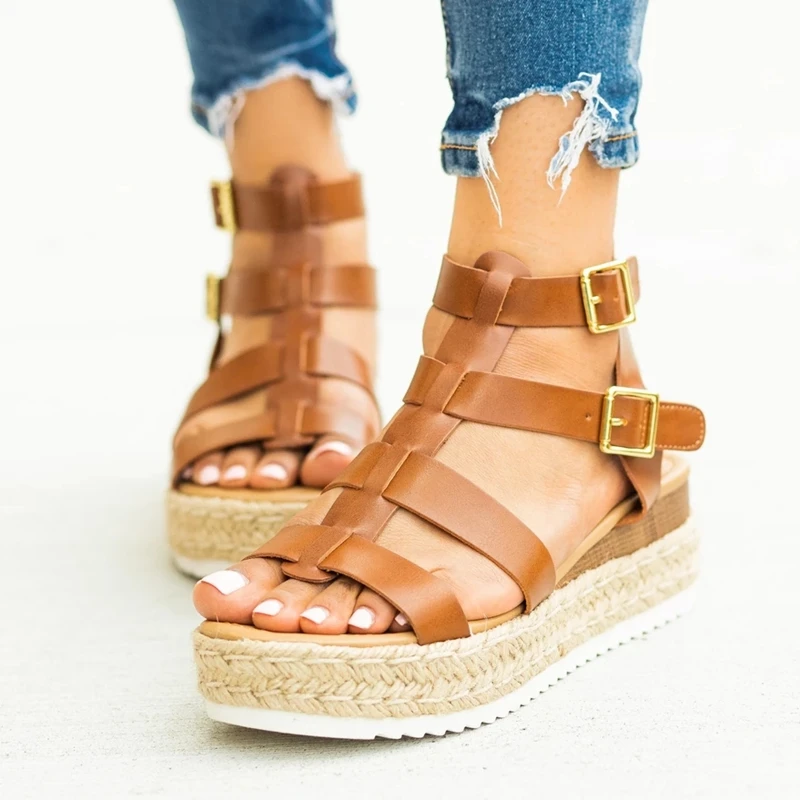 

SHUJIN Woman Sandals Wedges Shoes For Women High Heels Sandals Summer Shoes 2020 Fashion Chaussures Femme Platform Sandals