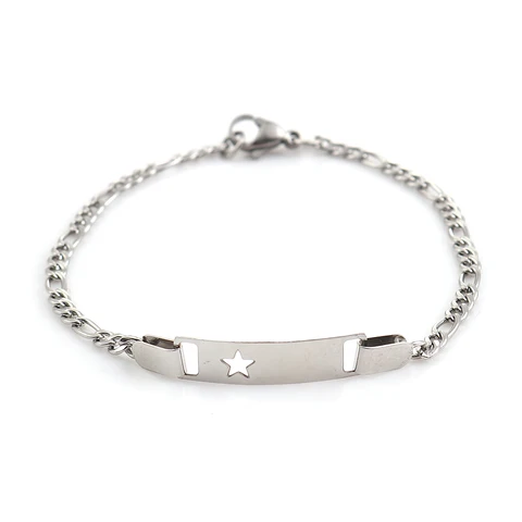 Fashion 304 Stainless Steel Bracelets Silver/Gold Rectangle Star Bracelets For Women high quality Jewelry Gifts  1 Piece