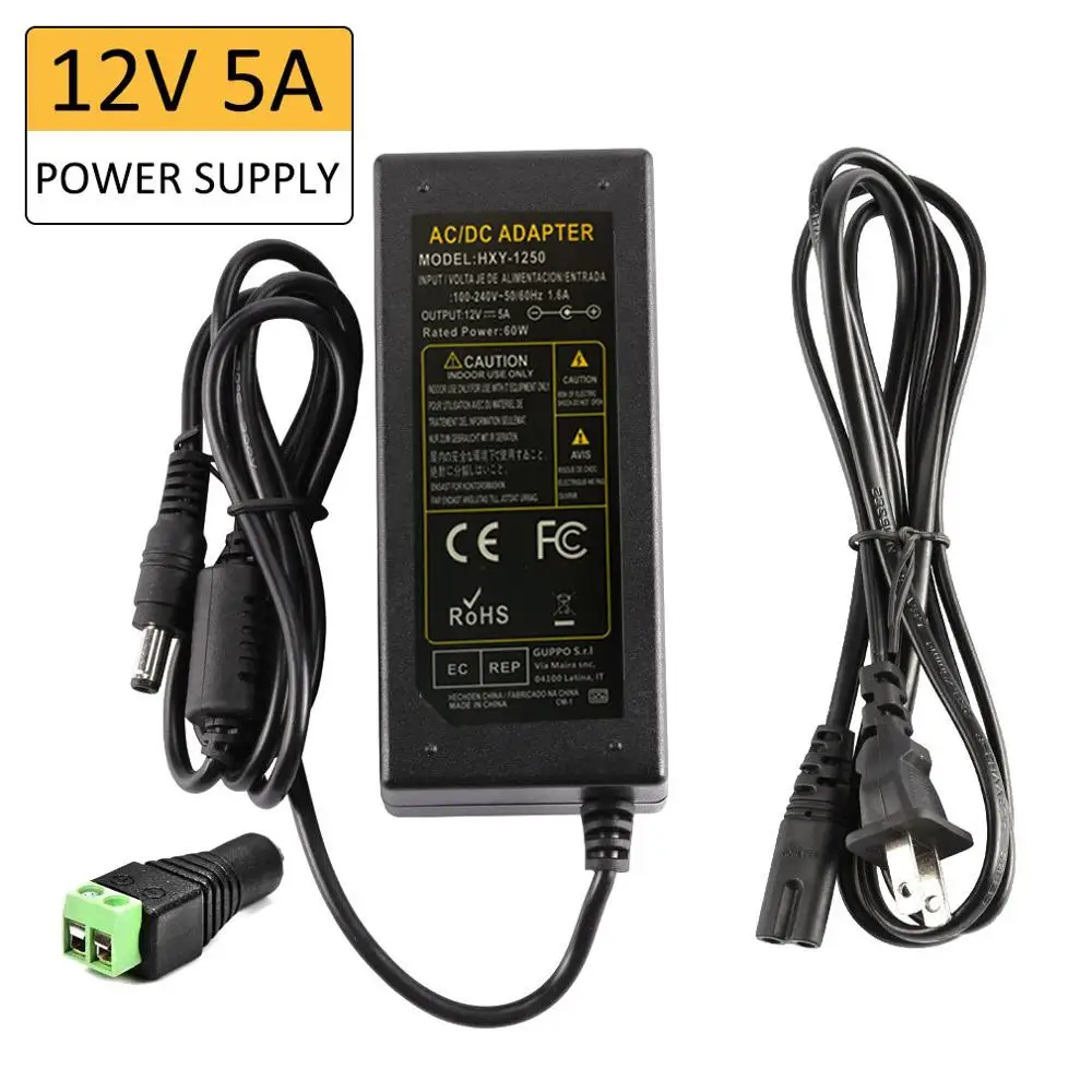 

12V LED Strip Power Supply 3A 5A Mounted 12V Switching Power Supply 100V to 240V Power Supply for LED Strip Light