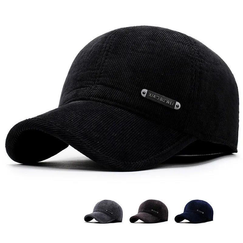 Новые зимние антихолодные наушники среднего возраста ветрозащитная холодная бейсбольная кепка мужская наружная теплая шляпа модные спортивные кепки