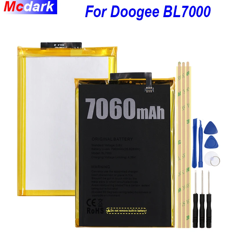 Mcdark аккумулятор 7060 мАч для Doogee BL7000 аккумуляторная батарея AKKU ACCU PIL мобильного телефона с инструментами