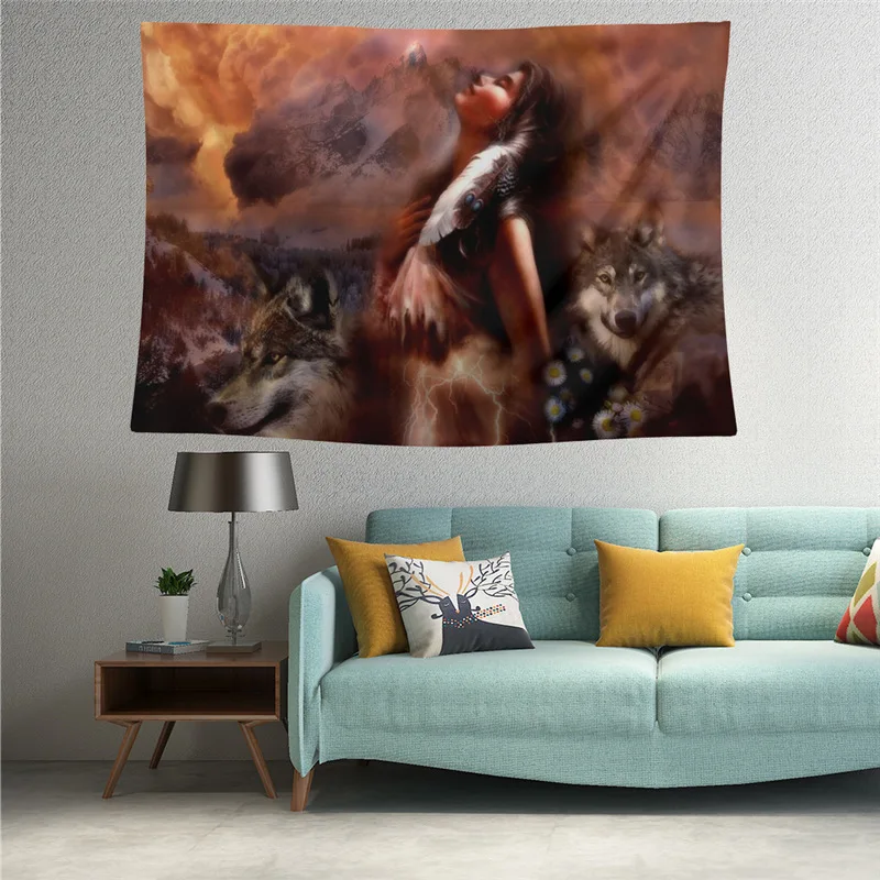 

Fun Fervent Nordic Personality Printing Landscape Tapestry Modern Design Art Aesthetics Creative Anime Tapestry Tapestry Wall
