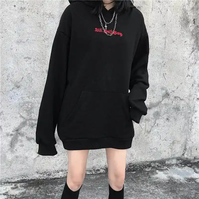  NiceMix Fall Winter Women Sweatshirts High Street Harajuku Cute Hoodies Punk Gothic Devil Horn Chic