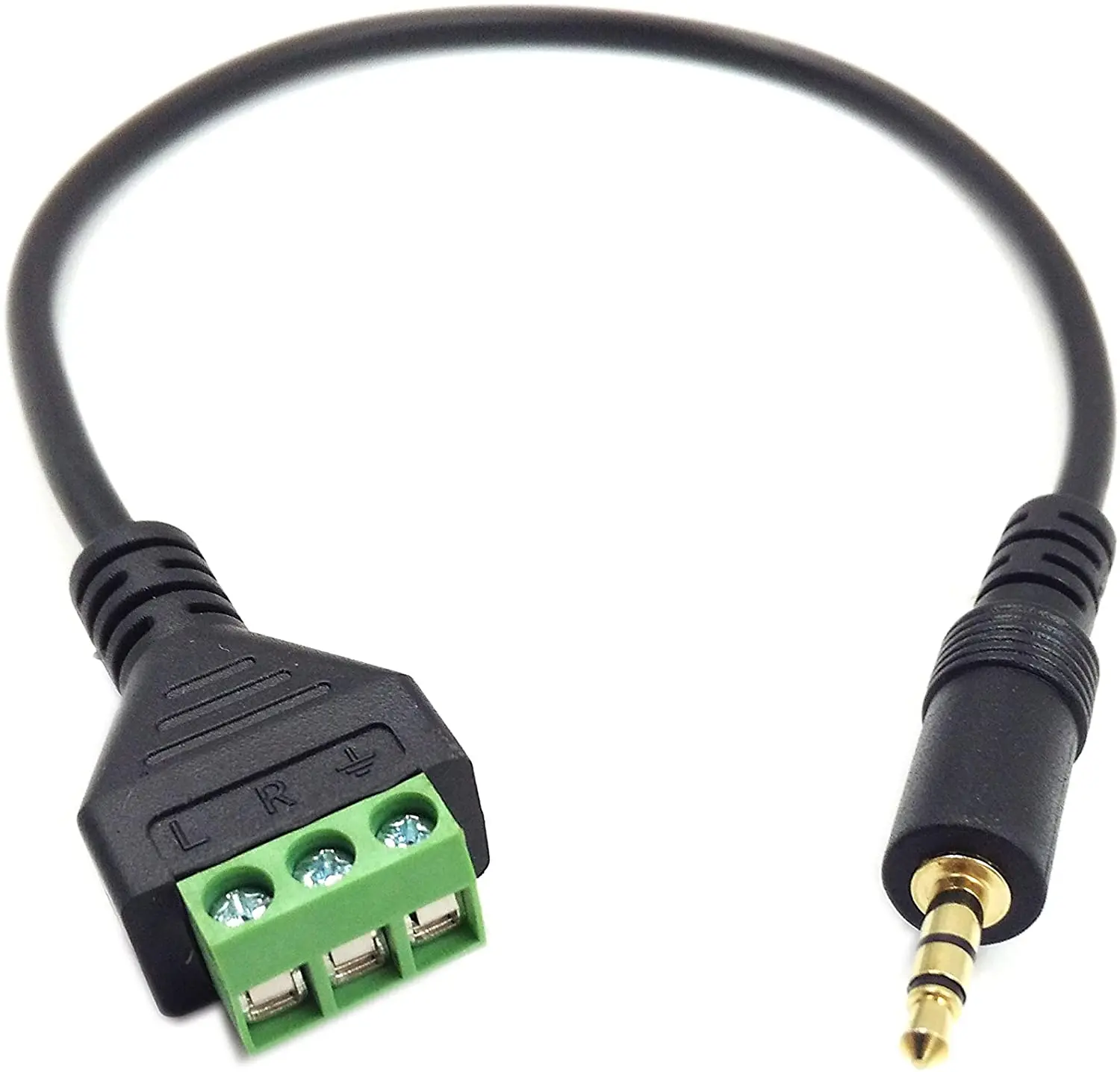 3.5mm(1/8inch) Stereo Audio Balanced Male Jack to AV 3 Screw Video