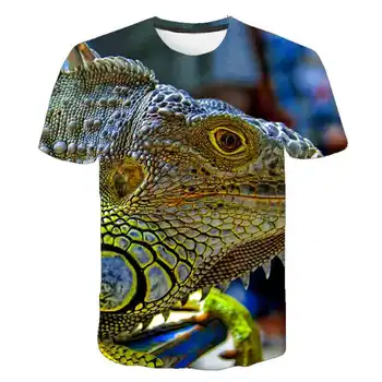

High Quality Children Short Sleeve 3D T Shirt O-neck Lizard Fashion 3d Water Printed T-shirts Casual Animal Hip Hop Brand Clothe