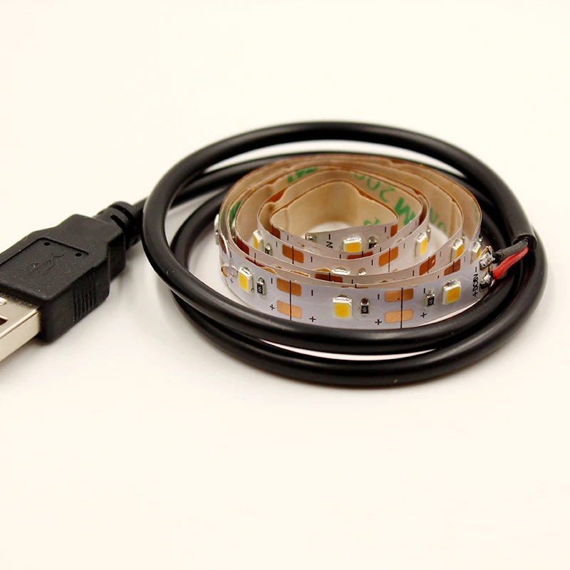 USB светодиодный ленточный светильник 5 в RGB полоса 0,5 м 1 м 2 м 3 м 5 м гибкая подсветка ТВ фоновый Декор неоновый светильник теплый белый
