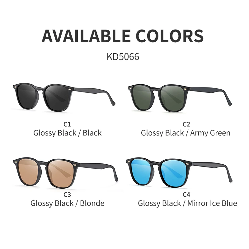 Солнцезащитные очки KDEAM унисекс поляризационные ударопрочные из нержавеющей