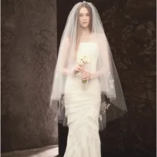 2 Слои Свадебная Фата с расческой Свадебные аксессуары со стразами аппликацией 100 см слоновой кости Свадебная фата Слои Фата