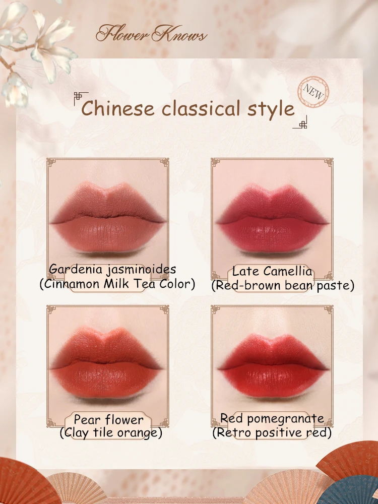 flower knows lipstick lip cream swatch lip gloss aesthetic cute packaging  chinese makeup brand cbeauty chinese … in 2023