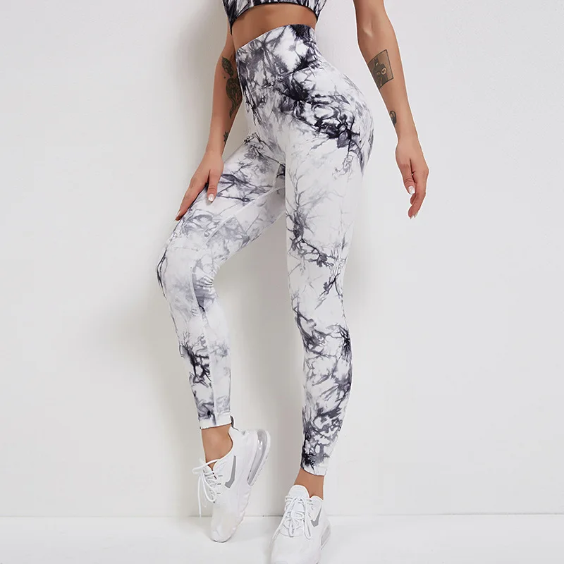 

ASHEYWR Seamless Tie Dye Leggings Women Sexy Booty Lifting Push Up Fitness Leggins High Elastic Workout Legging High Waist