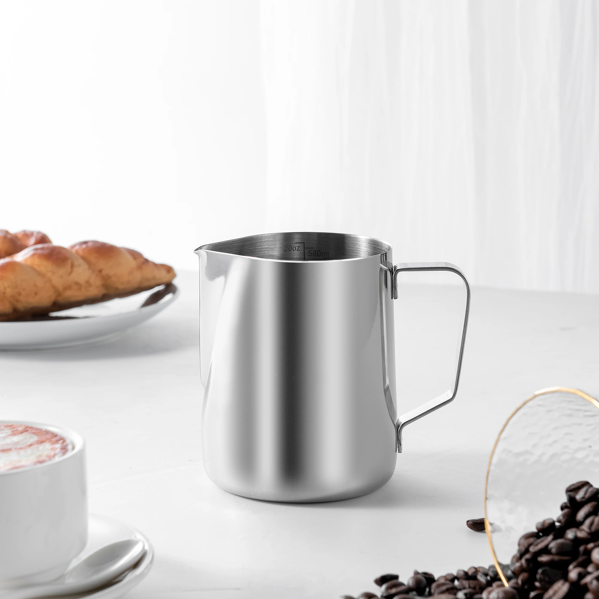12oz 350ml Stainless Steel Coffee Garland Cup Milk Steam Frothing