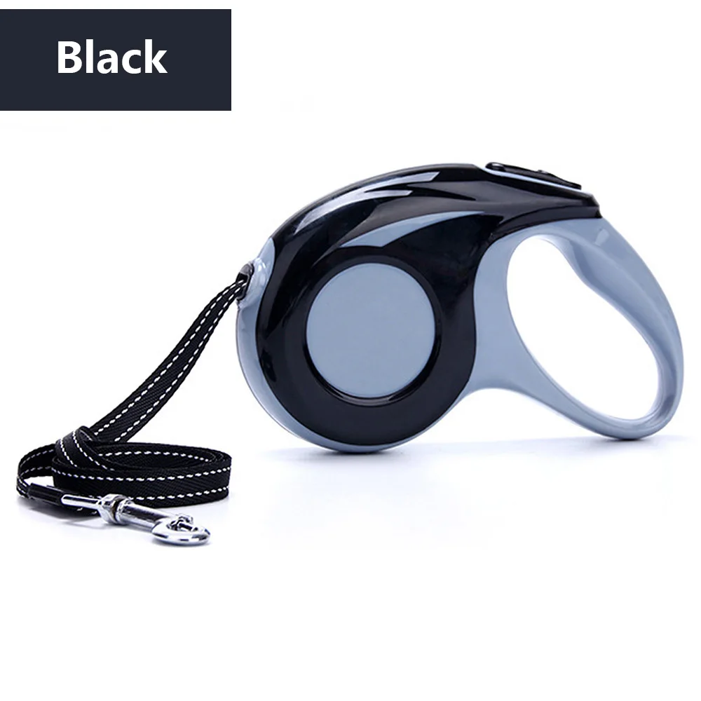 Roulette for Dog Automatic Retractable Leash Cat Puppy Adjustable Rope Length Pet Walk Leash for Small Medium Dog Traction Rope - Color: Black Pet Dog Leash